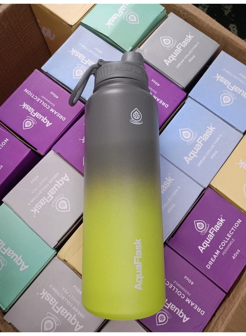 أكوافلاسك 40 أونصة من الفولاذ المقاوم للصدأ، معزول بتفريغ الهواء، مانع للتسرب، رياضي - Image 1